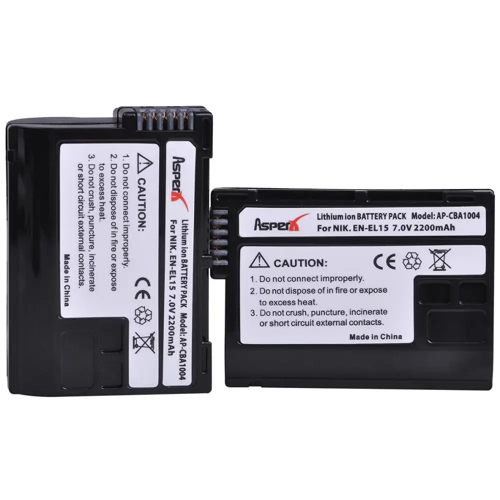 Аккумулятор AsperX ENEL15 светодиодный двойное зарядное устройство USB для Nikon D500 D600 D610