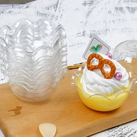 2030pcs dessert cups 120ml plastic large lace bowl cups reusable yogurt mousses container tableware party wedding supplies
