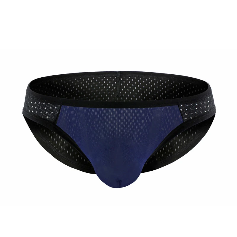 5PCS Mens Briefs Breathable Holes Mesh Underwear Male Low-waist Tight Sexy Underpants 5 Colors Perfect Quality Briefs for Man