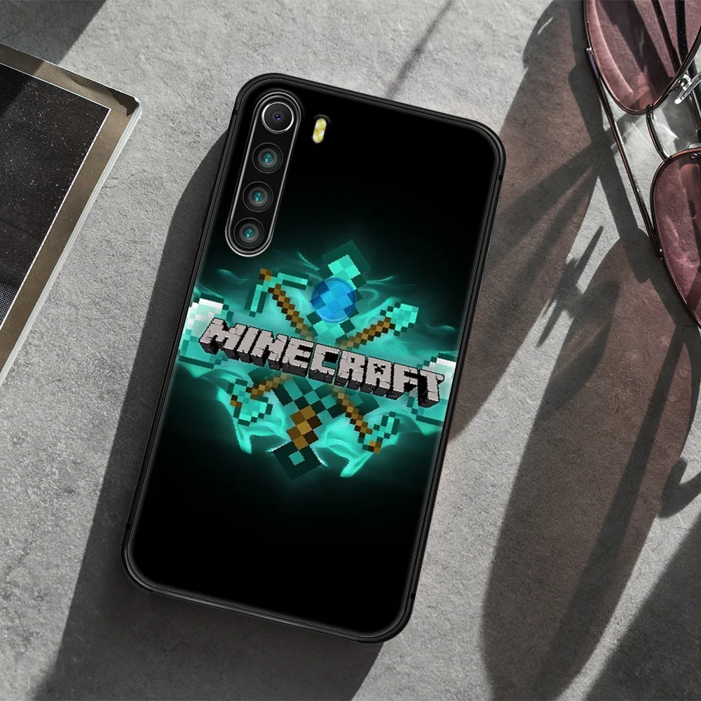 

MINI world Sandbox Phone Case Cover Hull For XIAOMI Redmi 7 7a 8 8a 9 10X NOTE 6 7 7s 8 8t 9 9s Pro Max black Etui Painting Back