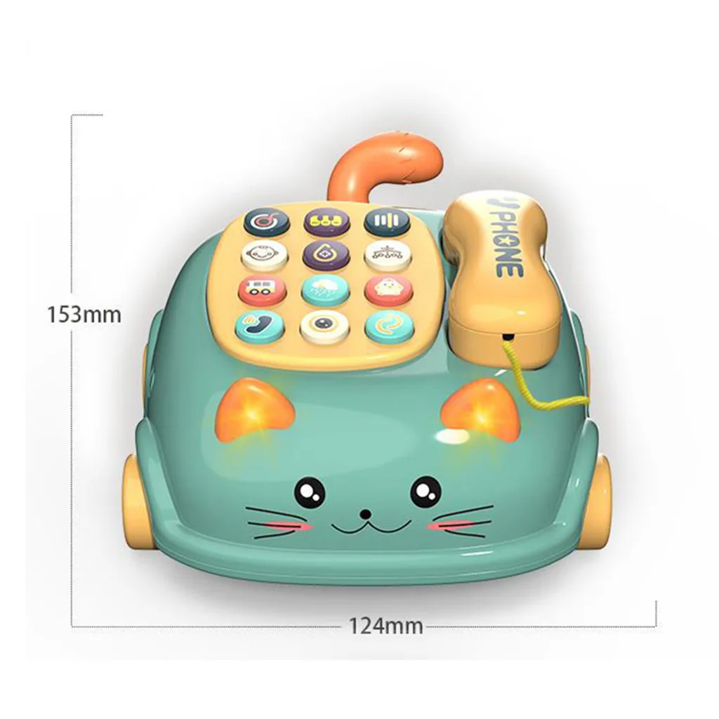 

Children Cartoon Bus Telephone Toy Early Education Music Story Machine Baby Phone Emulated Telephone Toys For Children Musical