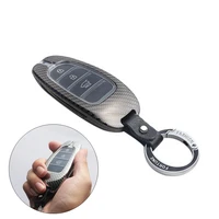 carbon look alloy remote key case cover for hyundai tucson iv nx4 2021 2022 car interior accessories key cover