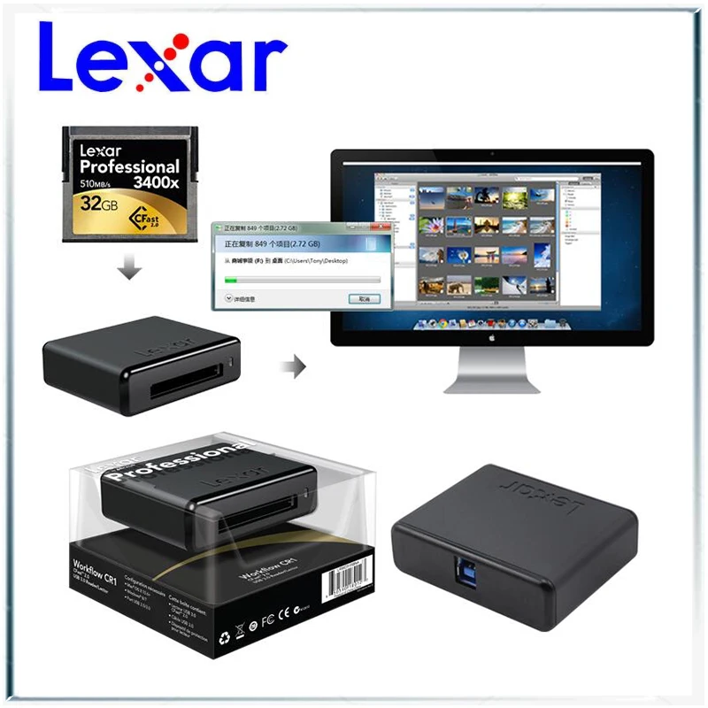 Считыватель карт памяти Lexar usb 3 0 2 lector de tarjeta cardreader Внутренний накопитель cr1 cfast для