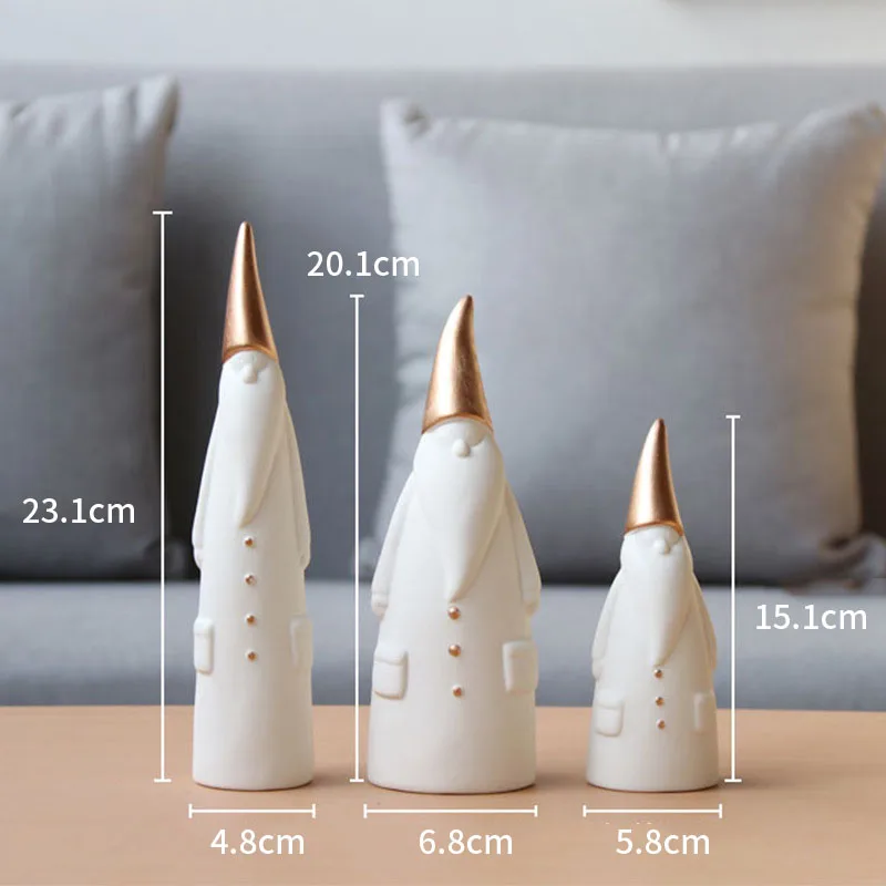 

Simple Modern Ceramic Santa Claus Ornaments Accessories Home Livingroom Figurines Decoration Office Desktop Furnishing Crafts