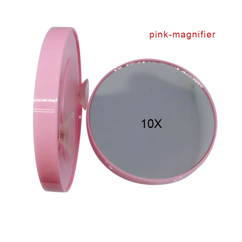 pink 1Magnifier Интеллектуальная Регулируемая яркость 16 ламп/22 лампы светодиодный с подсветкой 10x зеркало для макияжа OA66 - Цвет: pink 1Magnifier