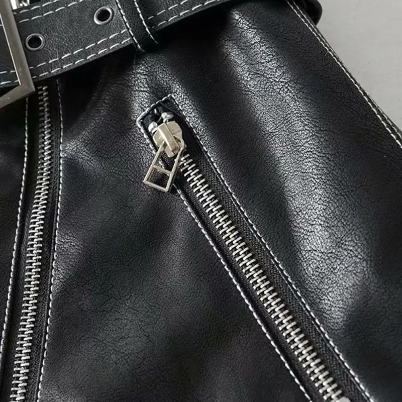 Sisjuly лето осень женские юбки в Корейском стиле из искусственной кожи уличная