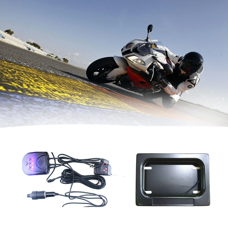 

Motorcycle Hide-Away Shutter Cover Electric USA License Plate Frame Set for Motorbike Cycling