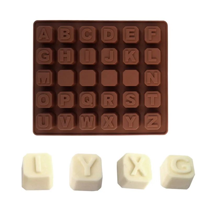 

30 DIY Bricks Names Letter Word Chocolate Candy Mold Kitchen Tool Silicone Alphabet Ice Cube Mould for Kitchen Supplies