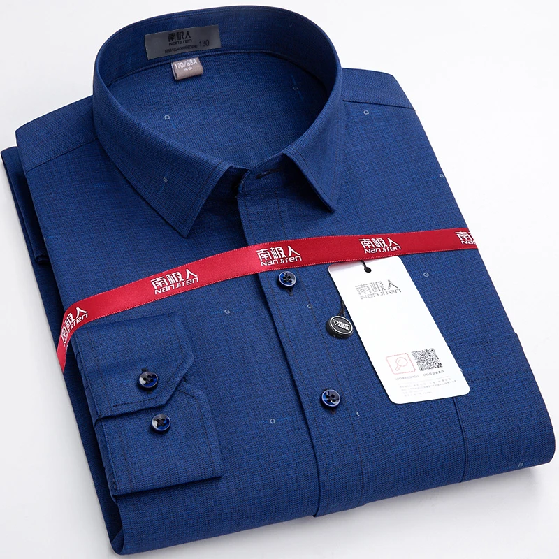 

Plus Size 4XL 5XL 6XL 7XL 120KG Men Shirt 50% Cotton Brand for Spring Summer Long Sleeve Solid Blue Red Green Fashion A07201328