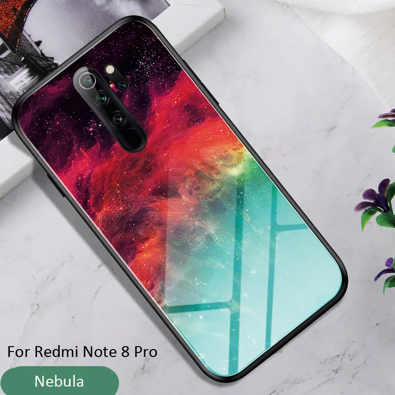 Nebula Чехол из закаленного стекла с градиентом из углеродного волокна для Xiaomi Redmi Note 8 Pro 8T - Цвет: Nebula