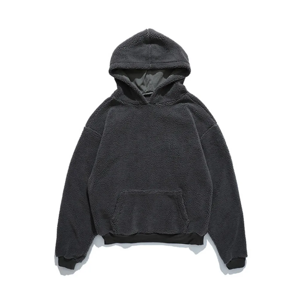 

New Men Winter Thick Fleece Warm Hoodies Men Streetwear 2020 AW Polar Fleece Hoodies In Solid Color Men Hoodies