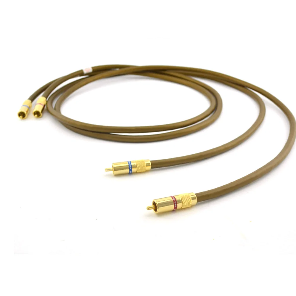 Пара VDH интегрированный Гибридный hifi RCA соединительный кабель с позолоченным