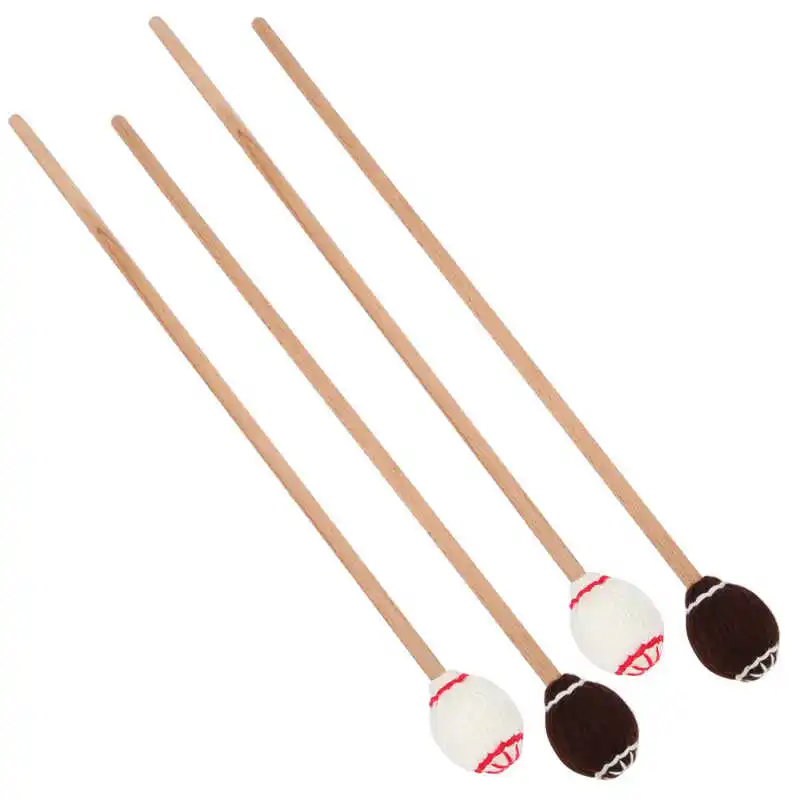 1 пара Marimba Mallets Maple Hammer портативная Кленовая ручка шерстяные шариковые палочки