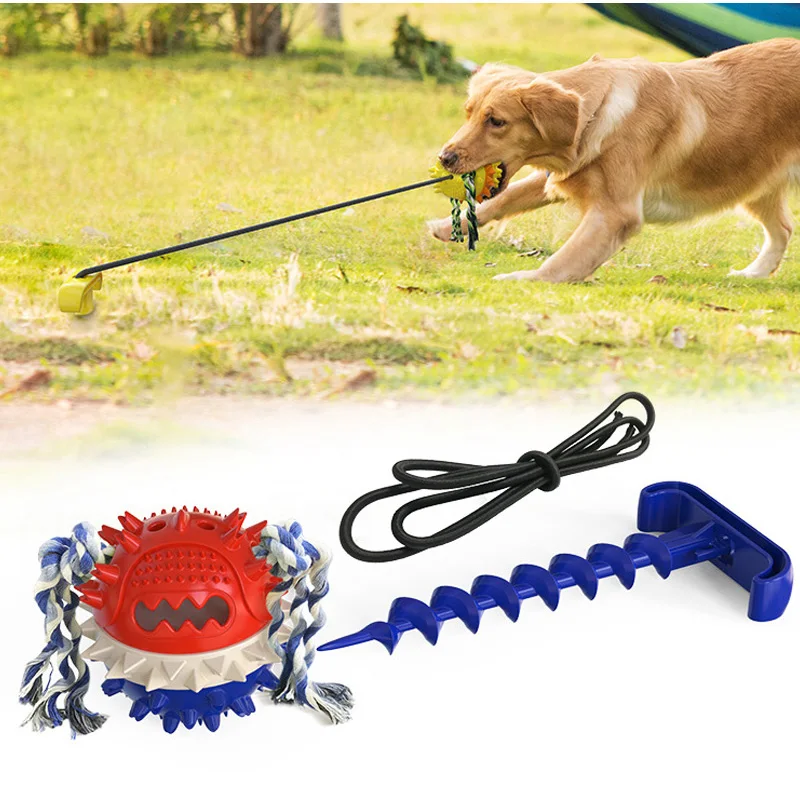 

Dog Toys Molar Teeth Pet Training Chew Bite Tooth Cleaning Toothbrush Pull Rope Ball Interactive Toy Suction Cup Pet Supplies