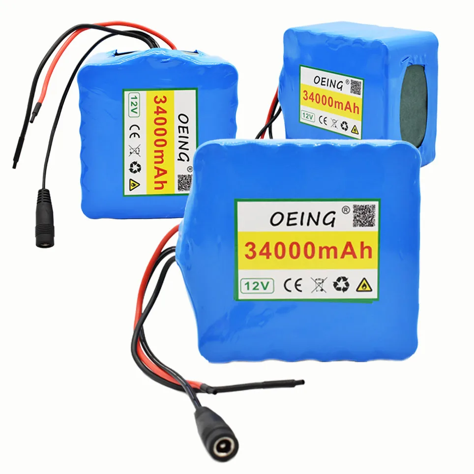 

NEWEST 12V 34Ah 3S12P 11.1V 12.6V Lithium Battery Pack for Inverter Xenon Lamp Solar Street Light Sightseeing Car Etc