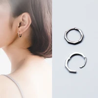 2021 hot 925 sterling silver ear buckle men women simple black octagonal short earrings trend earrings fine jewelry gifts