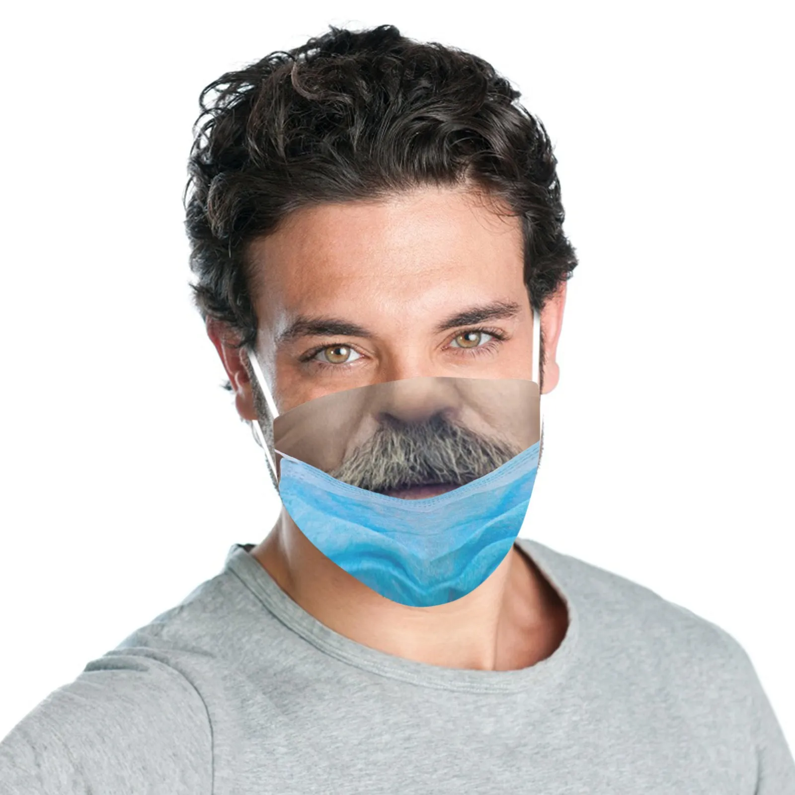 

Cute Funny Face Masks For Men Adult Fashion Designer Washable Cute Cloth Maske Smiley No-mask Print Facemask Decoration