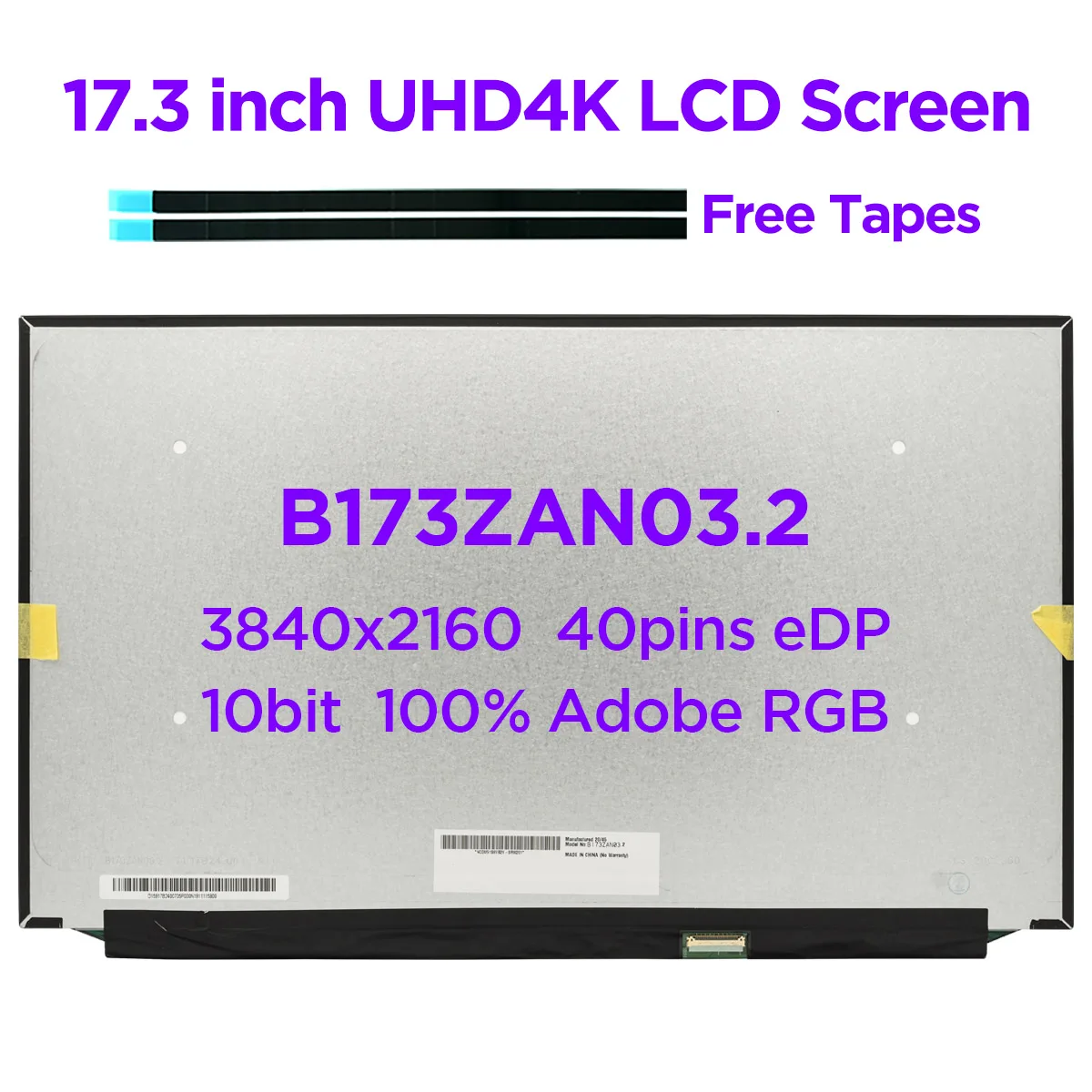 Kopen 17.3 Inch Ips Laptop Lcd-scherm B173ZAN03.2 Voor Dell Alienware 51M UHD4K 3840X2160 100% Adobe Rgb Led Display Panel 40 Pins Edp