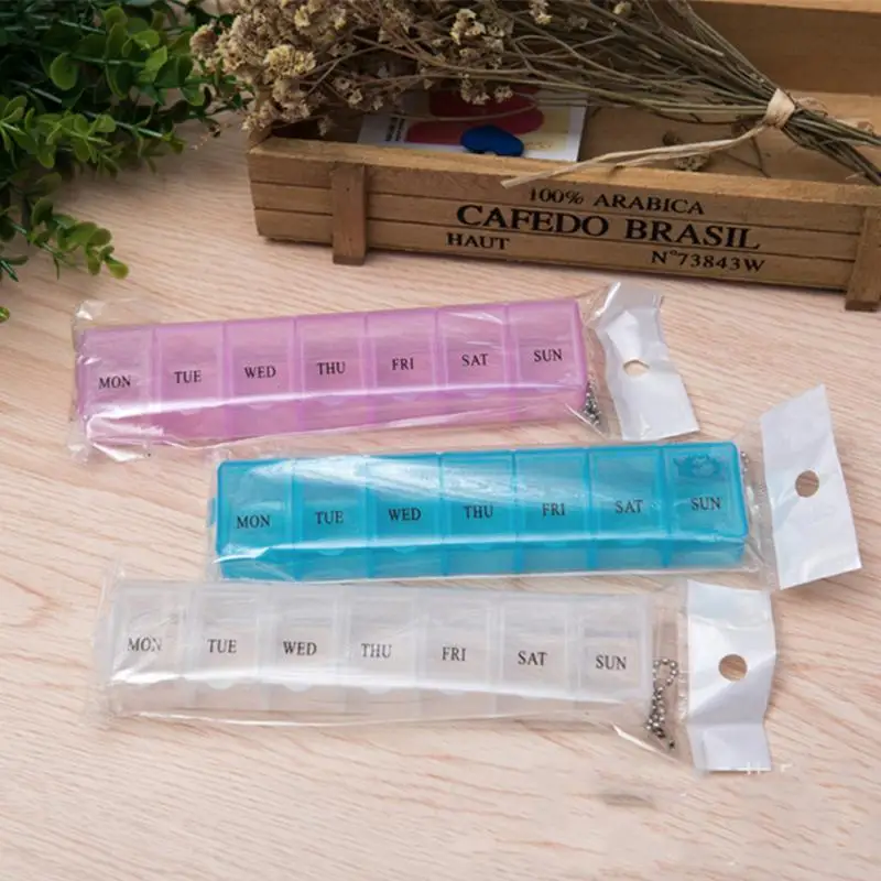 3 Colors Lattices Pill Box Tablet Flamingo Cactus Leaf Pillbox Dispenser Medicine Boxes Dispensing Medical Kit Organizer Care | Дом и сад