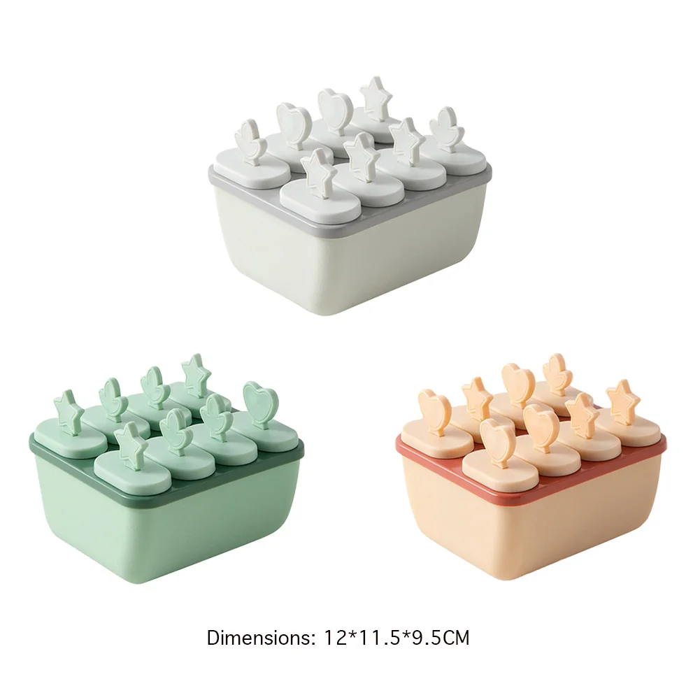 

8 Cell Ice Cream Mold DIY Round Shape Handmade Fruit Juice Maker Reusable Non-stick Ice Cube Tray Home Dessert Freezer