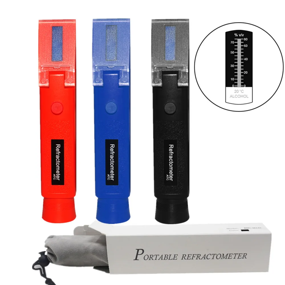 Рефрактометр со шкалой спиртомер Алкоголь измеритель 0 ~ 80% V/V УВД водка виски