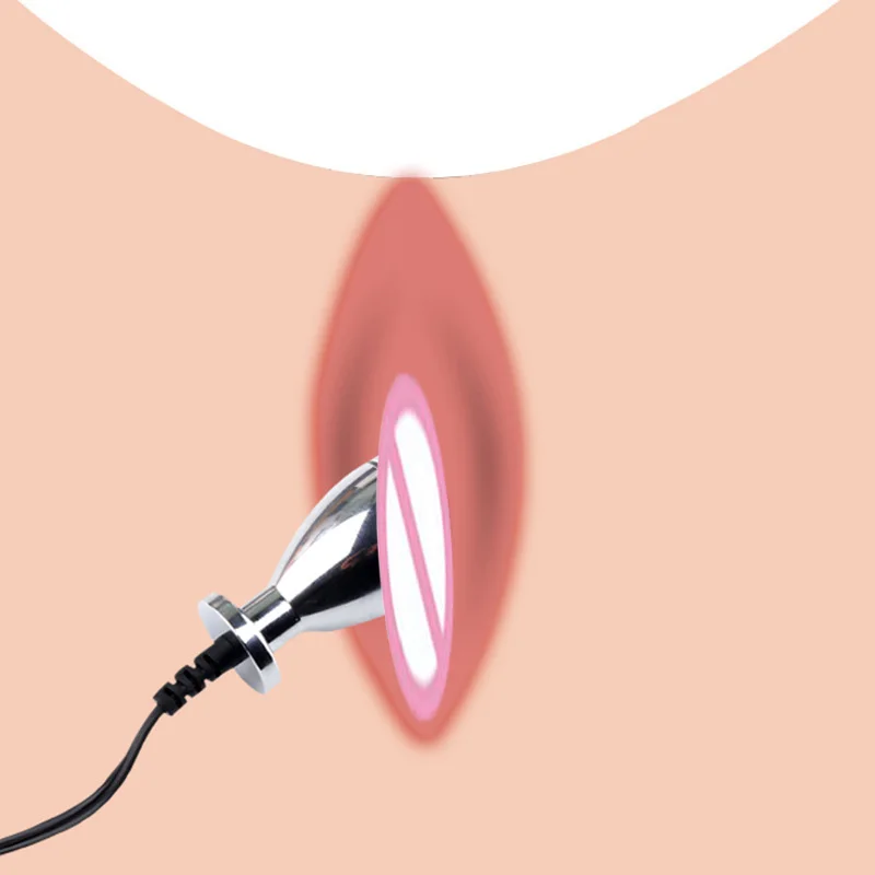 Анальная пробка E-stim с электрическим током анальные шарики металлический