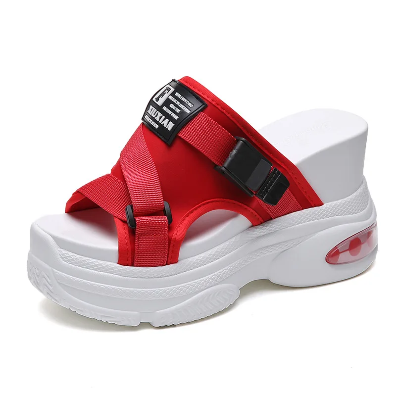 

Fashion Net Celebrity Slippers Women Wear Thick-soled Comfortable Indoor White Non-slip Beach All-match Casual Red