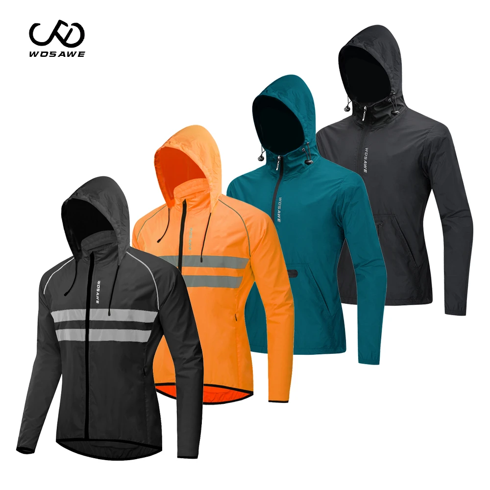 Мужские велосипедные куртки WOSAWE светоотражающие с капюшоном для верховой езды