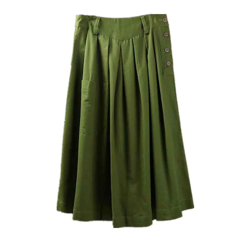 Женская плиссированная юбка с высокой талией Повседневная Длинная винтажная