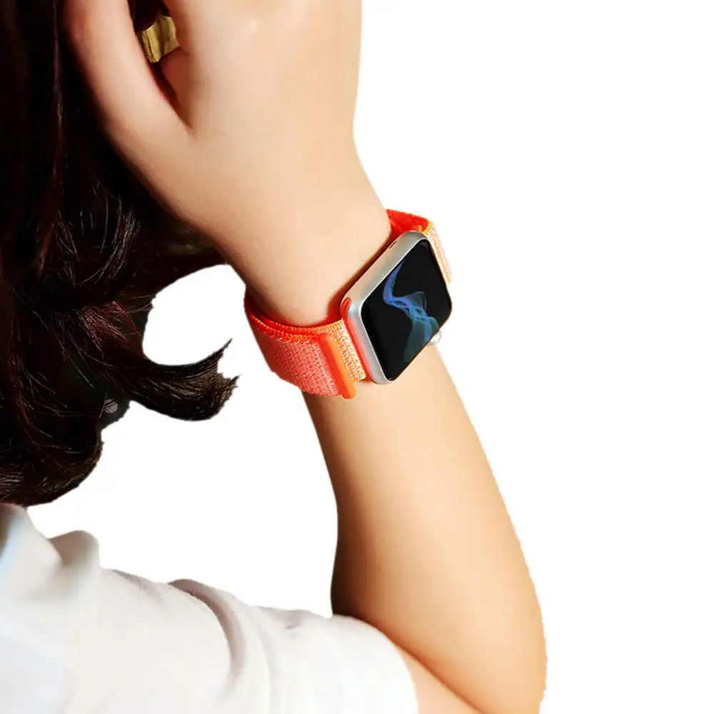 Нейлоновый ремешок для наручных часов Apple Watch 4 серии 3/2/1 38 мм 42 мм из мягкой дышащей ткани, сменный спортивный петля для наручных часов iwatch серии 4 40 мм 44 мм