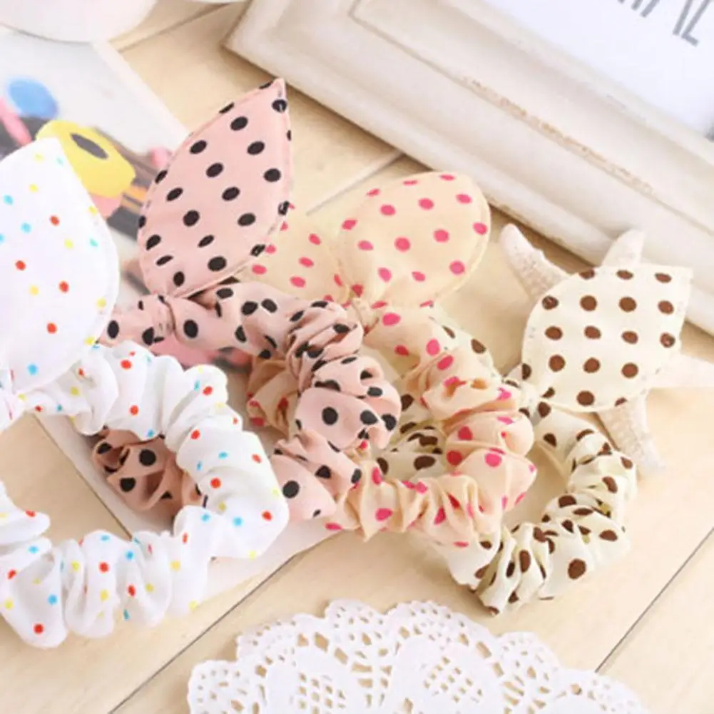 

1pcs Rabbit Ears Hair Band Hair Rope Bowknot Hairband Ears Hair Dot Hair Gifts Rabbit Random Ring Decoration Color Wave D6f1