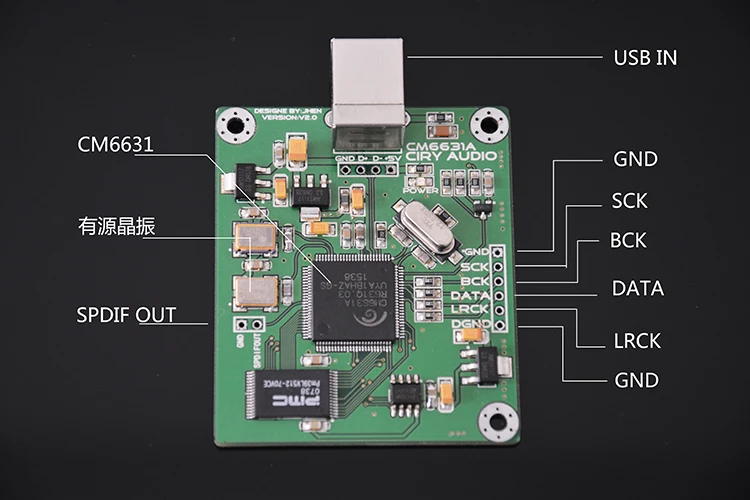 Цифровой интерфейсный модуль CM6631A DAC плата выход USB на IIS SPDIF выборка 24 бит 192K 384K ASIO |