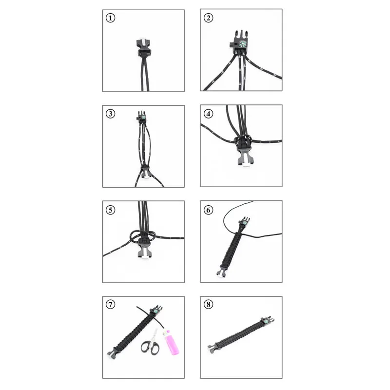 

Compass Umbrella Rope Braided Bracelets Mountaineering Survival Bracelets for Men Woman Outdoor Jewelry