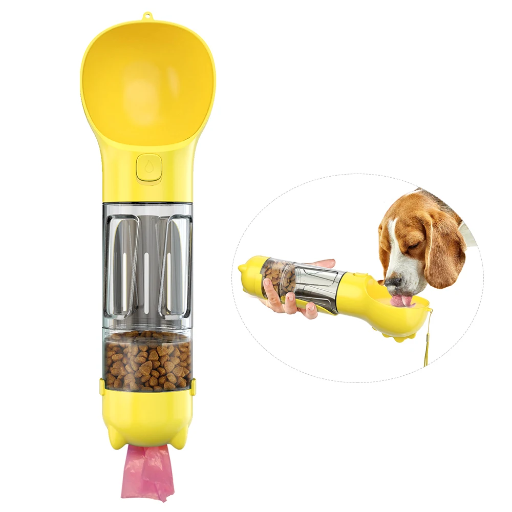 

Dog Water Bottle for Walking Portable Pet Travel Water Dispenser Multi-Functional Water Cup Food Box Pet Water Feeder