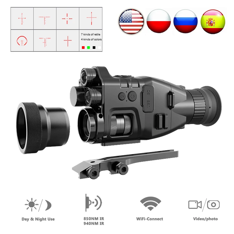 

Henbaker 940nm Infrared Night Vision Scope CY789A 24x30 Digital Night Vision Monocular 1080P HD Hunting Night Vision Recorder