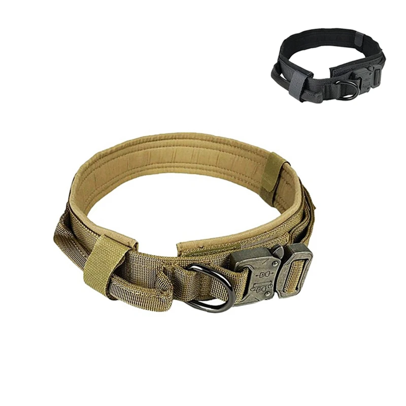 Tactical Dog Heavy Duty Collar With Control Handle Pet Adjustable Military Training Walking Large Supplies | Дом и сад