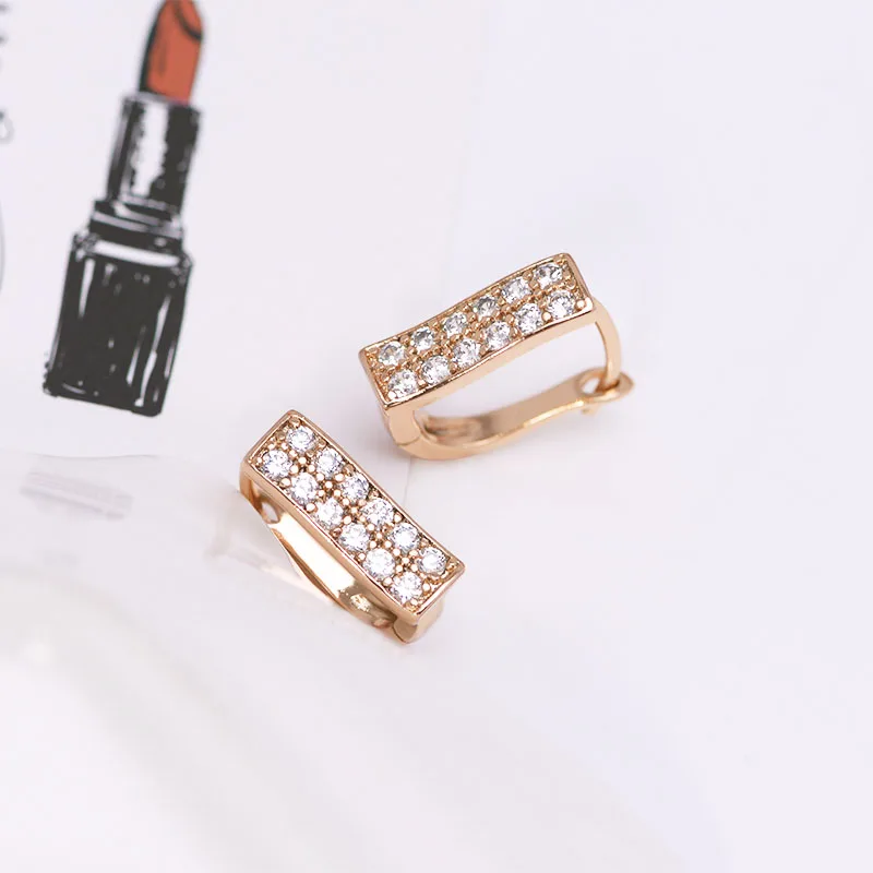 Женские серьги кольца MxGxFam золотого цвета 18 k с цирконом класса ААА + модный