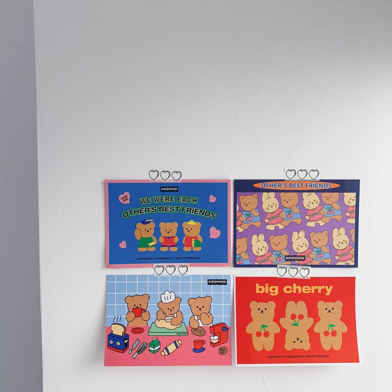 Ins мультфильм Медведь Милая открытка поздравительная многофункциональная