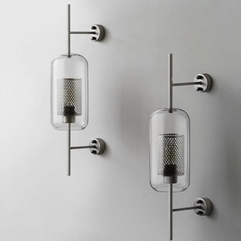 

Современная стеклянная настенная лампа в скандинавском стиле, прикроватный светильник для спальни, коридора, стеклянная комнатная лампа д...