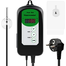 Meterk Electronic Thermostat LED Digital thermoregulator Breeding Temperature Controller Thermocouple with Socket AC 90V~250V