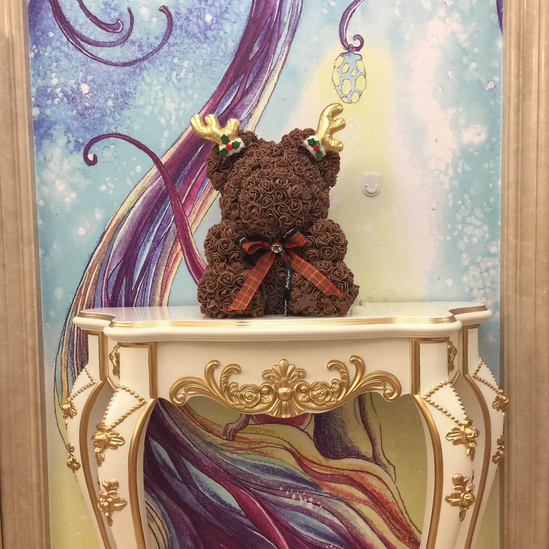 

Dropshipping 40cm Teddy Rose Bear Artificial Flower Rose of Bear Christmas Decoration for Home Valentines Mothers Day Gifts