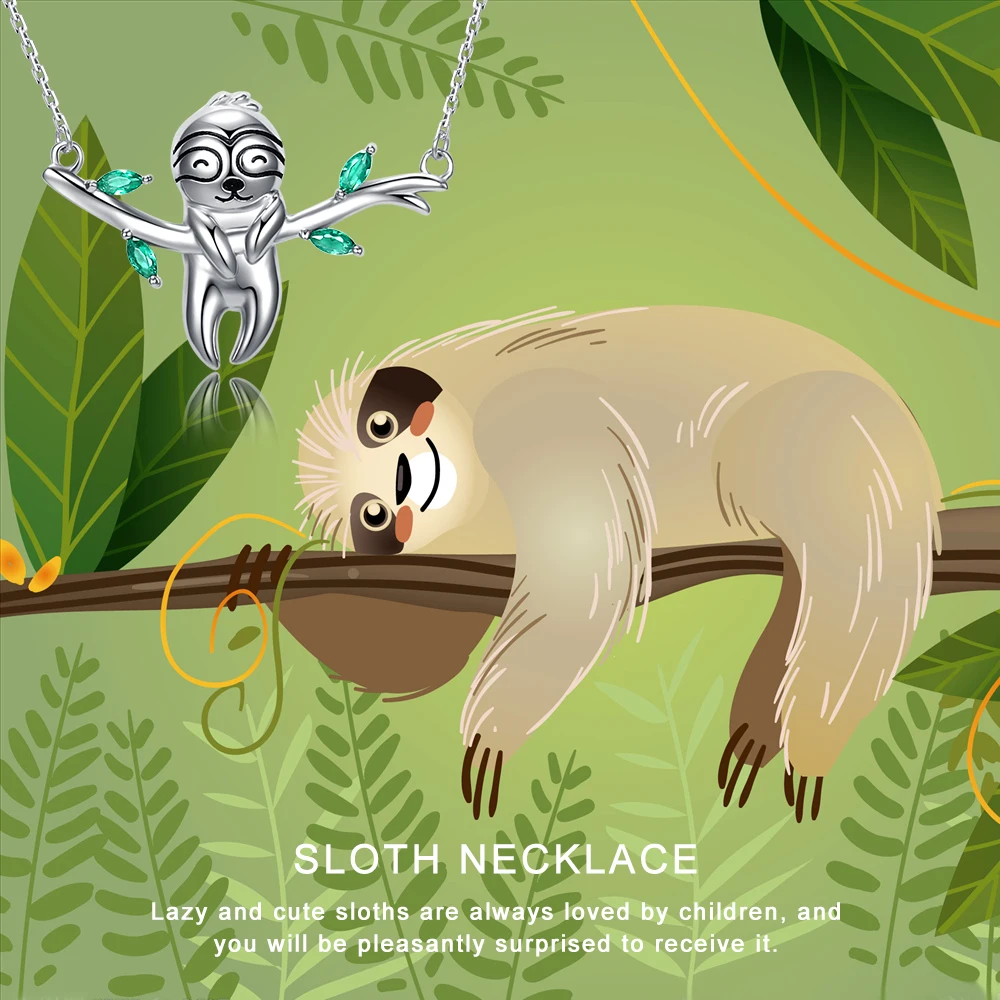 

Ожерелье Ленивец из стерлингового серебра 925 пробы, подвеска Ленивец с милым животным, модные ювелирные изделия, подарки для женщин, оптовая...