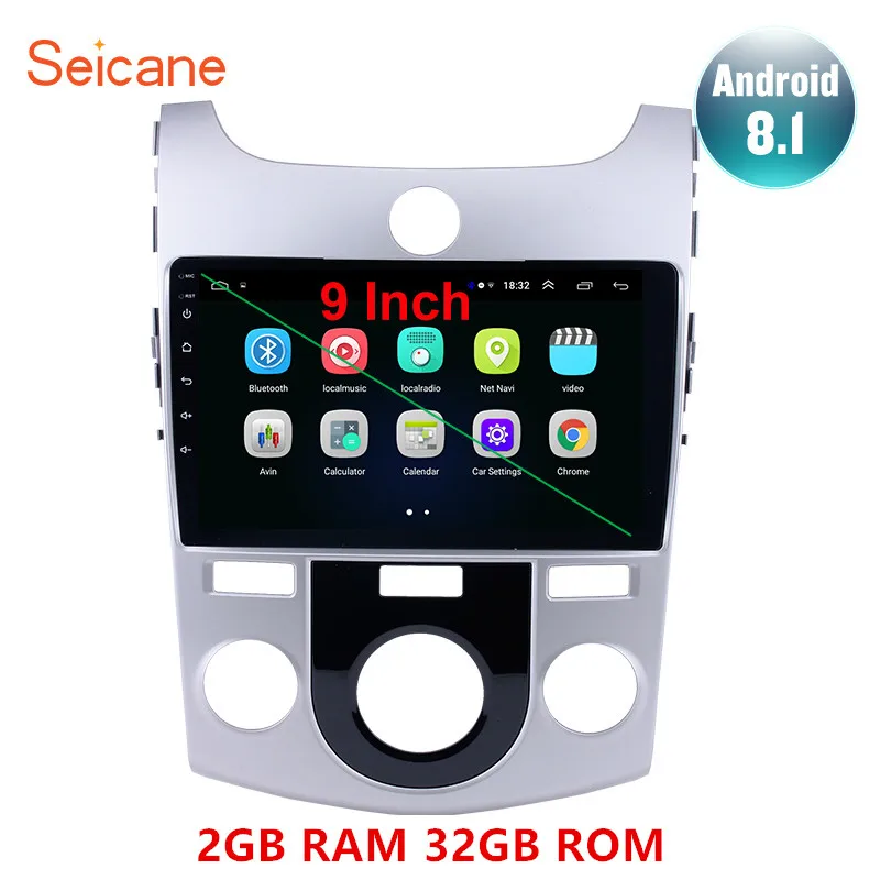 Seicane 2 Гб ОЗУ Android 8,1 2DIN автомобильный мультимедийный плеер gps для 2008-2012 KIA Forte MT поддержка 1080P DAB+ DVR wifi-OBD2 TPMS