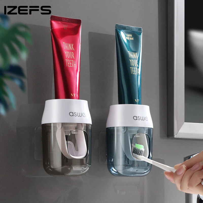 

IZEFS NEW Automatic Toothpaste Dispenser Wall Mount Toothpaste Squeezer For Restroom Home Toilet Waterproof Bathroom Accessories