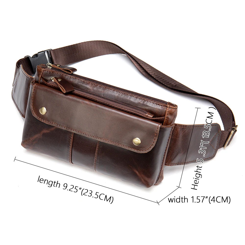 Мужская поясная сумка MVA из натуральной кожи для мужчин масляная кожаная мужская
