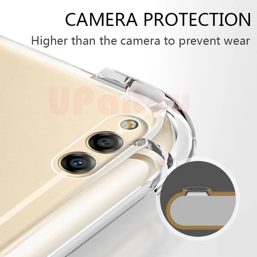 UPaitou Shockproof Transparent Cases for Huawei Honor 9X Pro 8X Max 7X Clear Soft TPU Case Mate SE Anti Fall |
