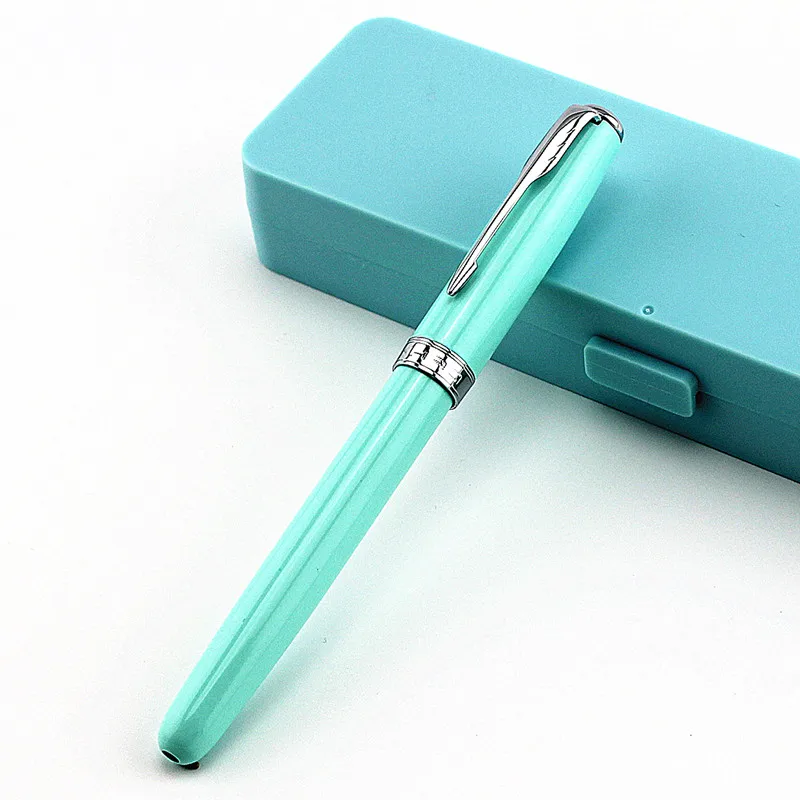

Jinhao 75 Metal Fountain Pen Medium Nib/Bent Nib Beautiful Flannel bag colored box select Writing Gift for Business Office