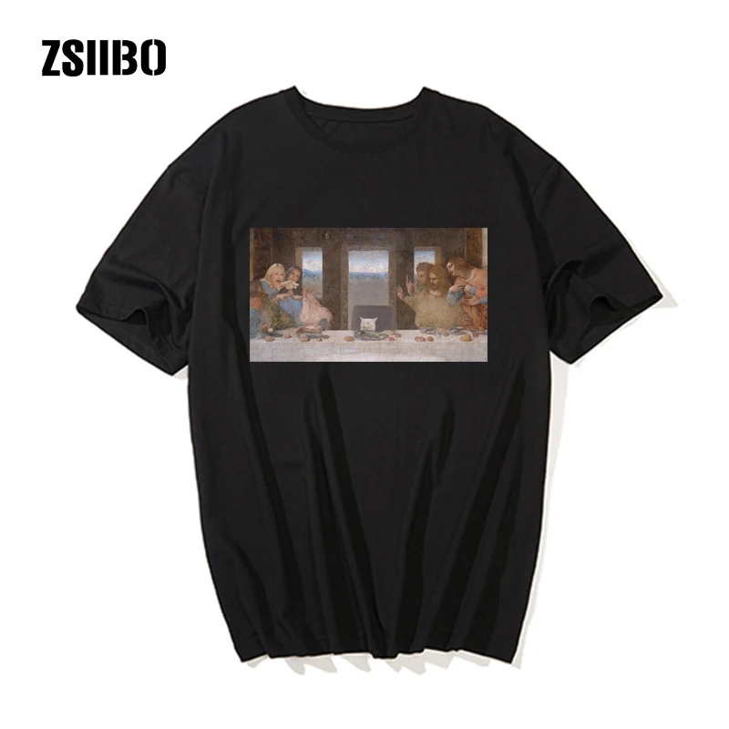 Мужская черная футболка летние Брендовые женские забавные Модные топы ZSIIBO с - Фото №1