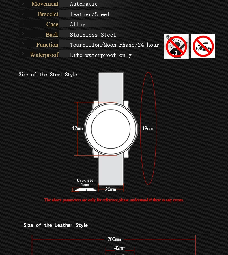 Автоматические механические часы TEVISE Tourbillon мужские с подсветкой деловые