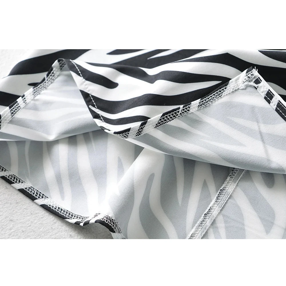 

Suspender dress women Zebra Print loose side split sexy bar nightclub Party Mini suspender dress